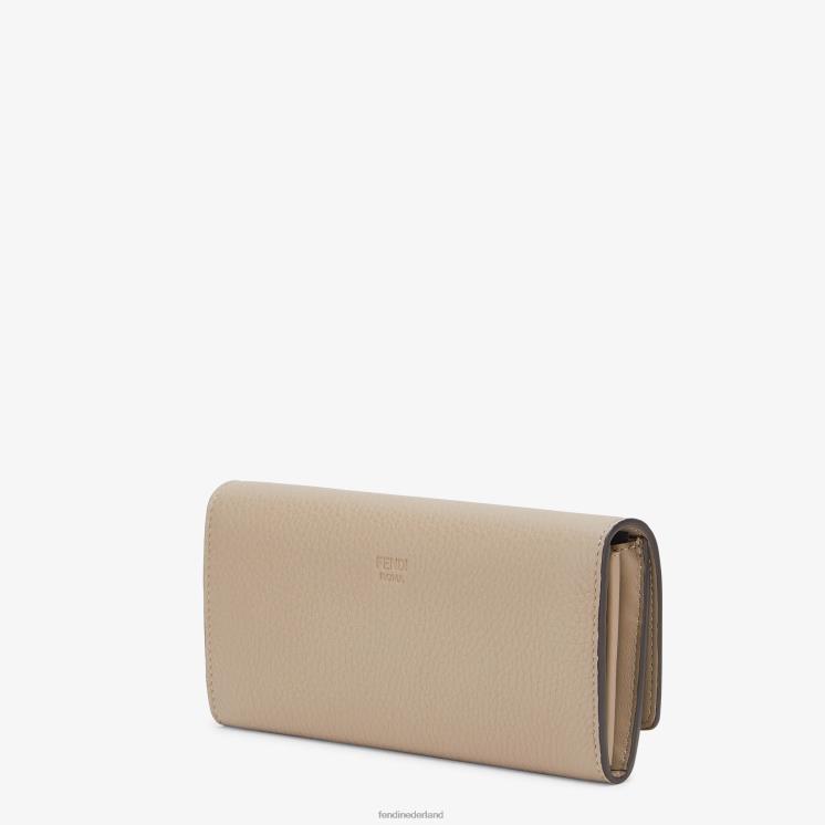 vrouwen accessoires Fendi 0J62L1570 Kiekeboe continental leren portemonnee beige