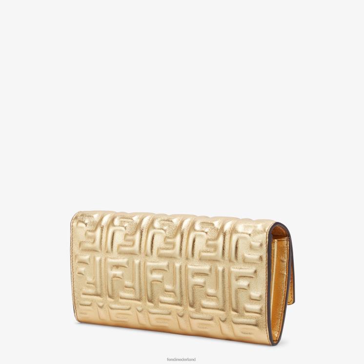 vrouwen accessoires Fendi 0J62L1576 nl lederen portemonnee goud