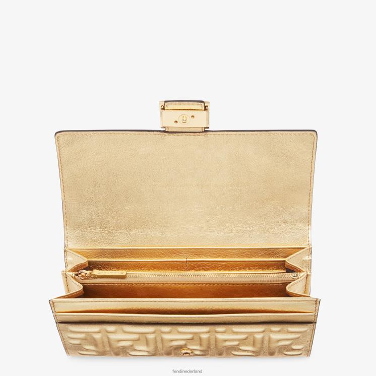 vrouwen accessoires Fendi 0J62L1576 nl lederen portemonnee goud