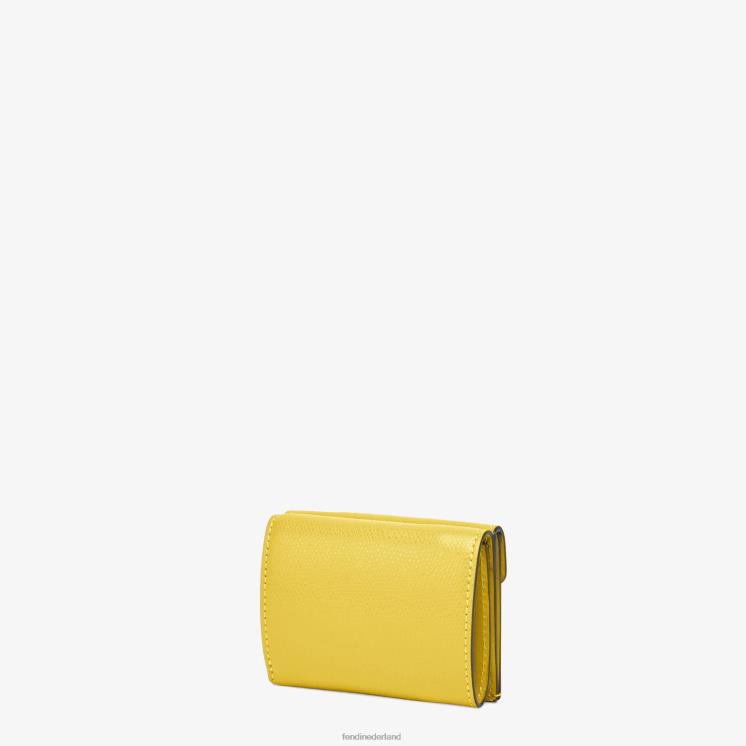 vrouwen accessoires Fendi 0J62L1581 micro gevouwen lederen portemonnee bruin