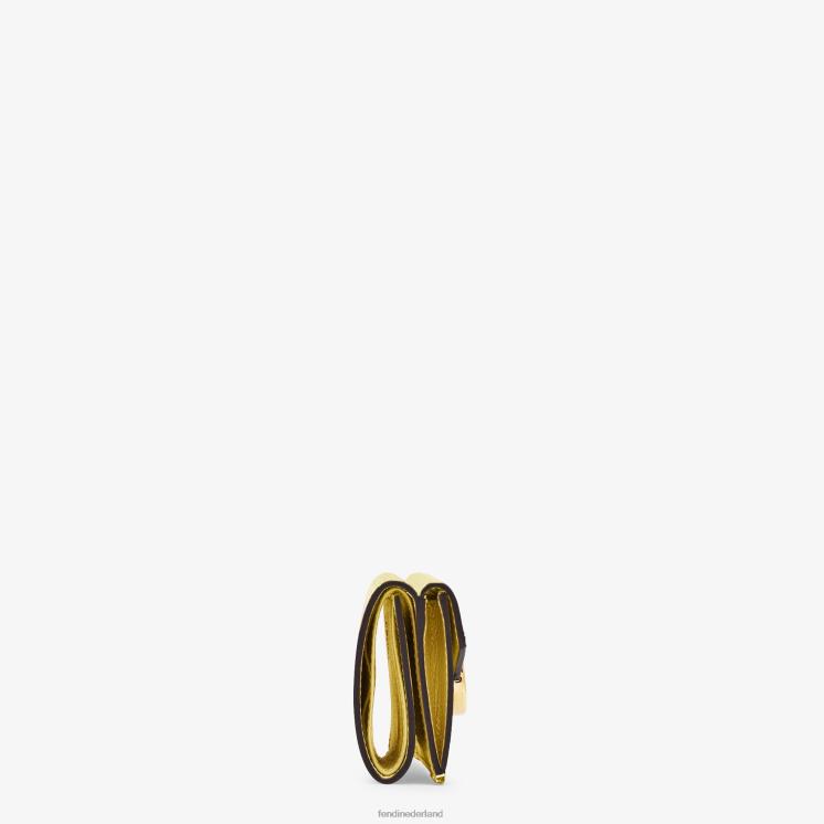 vrouwen accessoires Fendi 0J62L1581 micro gevouwen lederen portemonnee bruin
