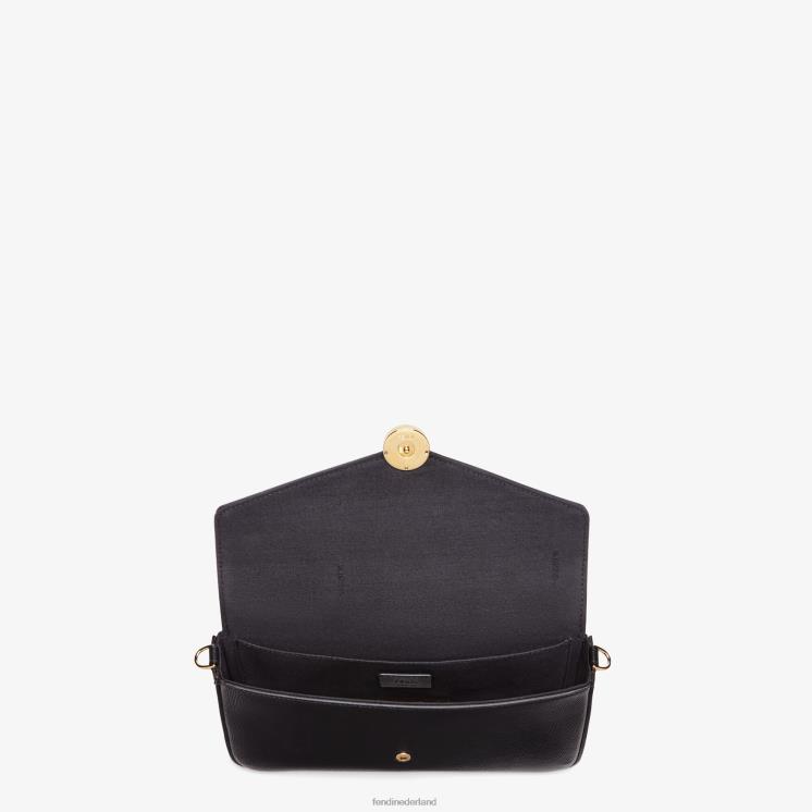 vrouwen accessoires Fendi 0J62L1585 portemonnee aan ketting met zakjes leren mini-tasje zwart