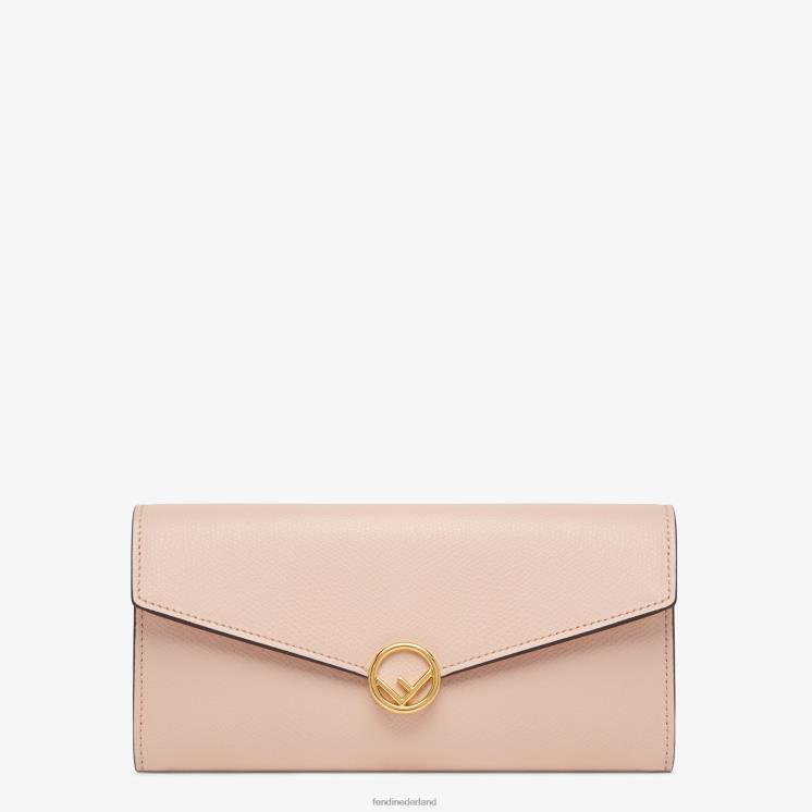 vrouwen accessoires Fendi 0J62L1588 continentale lederen portemonnee roze