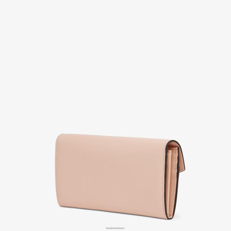 vrouwen accessoires Fendi 0J62L1588 continentale lederen portemonnee roze