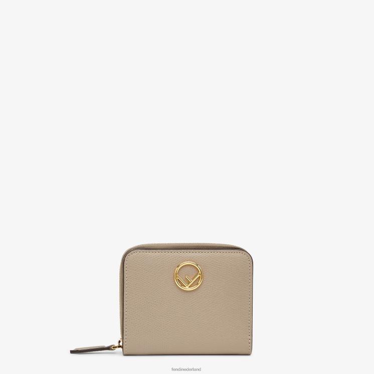 vrouwen accessoires Fendi 0J62L1591 Middelgrote lederen portemonnee met ritssluiting beige