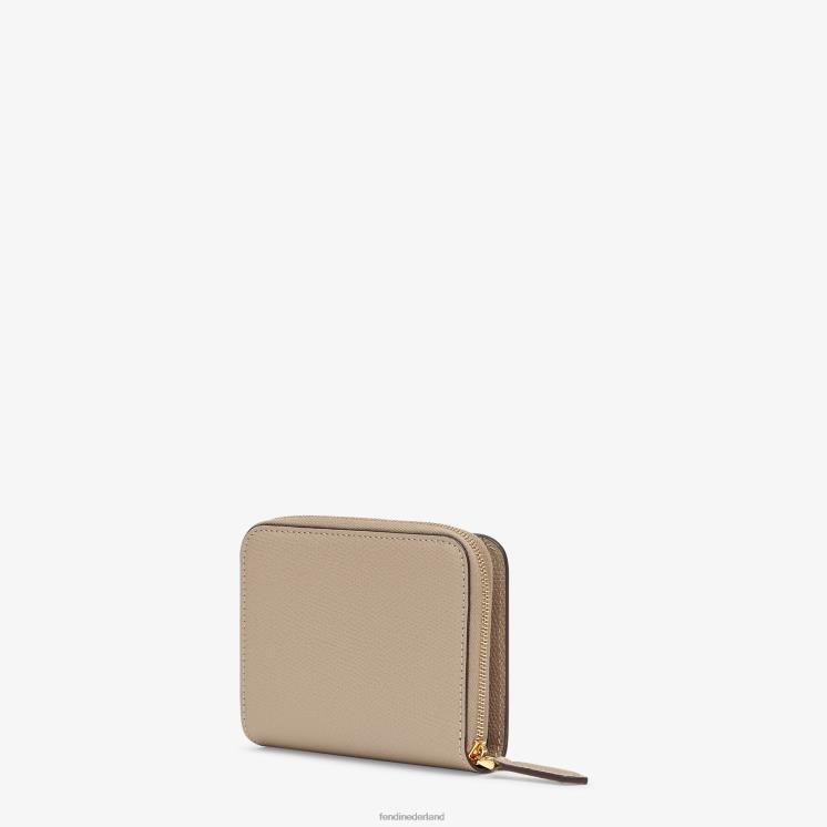 vrouwen accessoires Fendi 0J62L1591 Middelgrote lederen portemonnee met ritssluiting beige