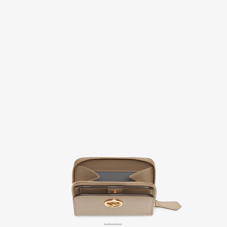 vrouwen accessoires Fendi 0J62L1591 Middelgrote lederen portemonnee met ritssluiting beige
