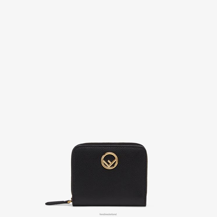 vrouwen accessoires Fendi 0J62L1592 Middelgrote lederen portemonnee met ritssluiting zwart