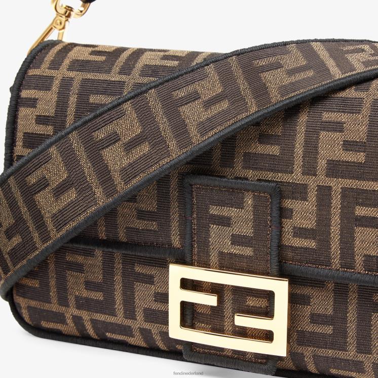 vrouwen accessoires Fendi 0J62L513 Zak van jacquard ff-stof bruin