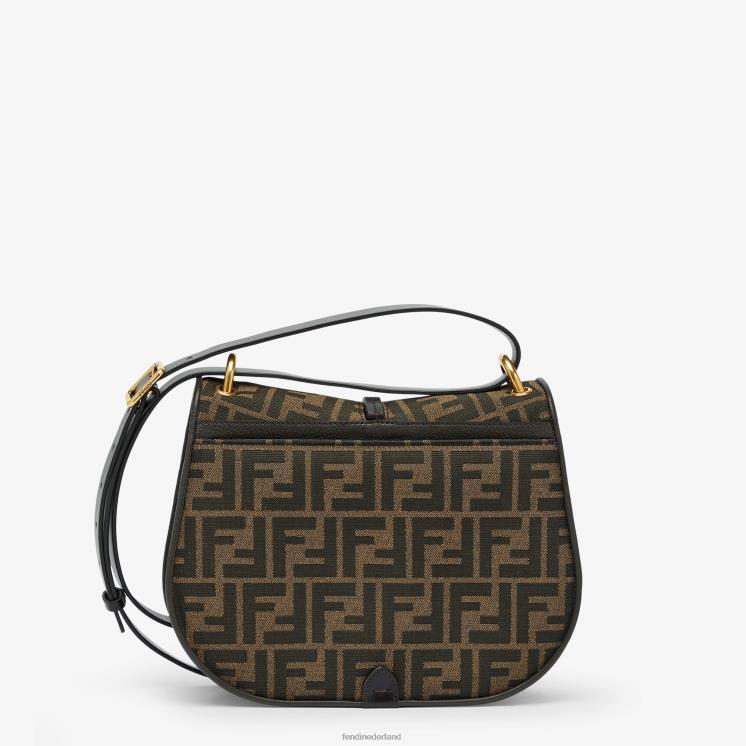 vrouwen accessoires Fendi 0J62L515 ff tas van jacquardstof en leer bruin