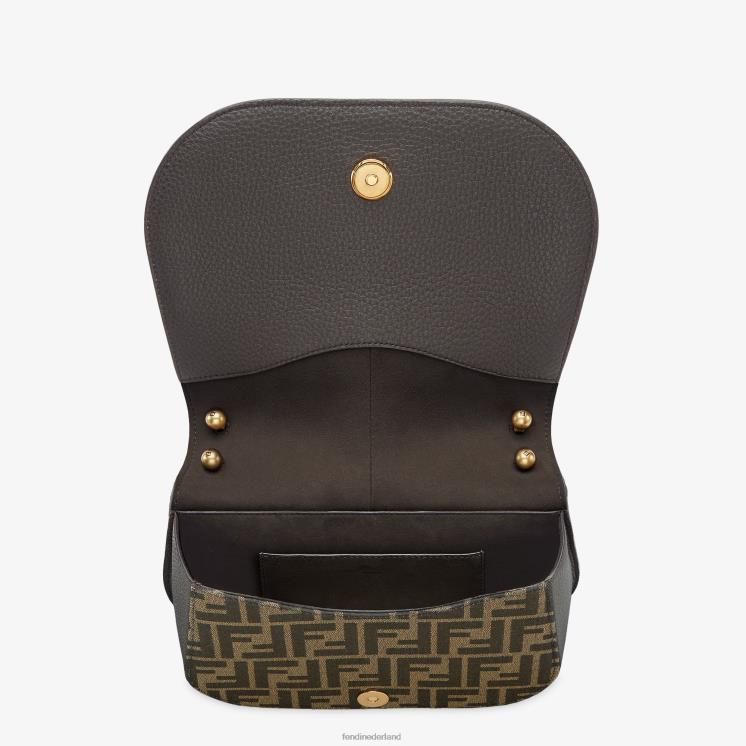 vrouwen accessoires Fendi 0J62L515 ff tas van jacquardstof en leer bruin