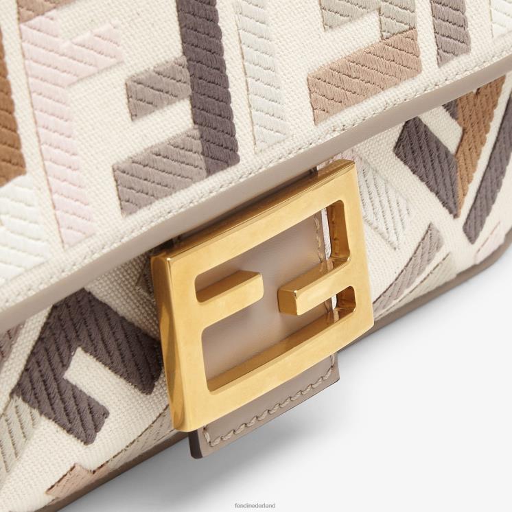 vrouwen accessoires Fendi 0J62L516 canvas tas met ff borduursel veelkleurig