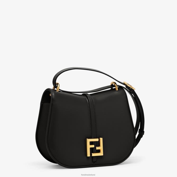 vrouwen accessoires Fendi 0J62L520 tas van glad en volnerf leer zwart