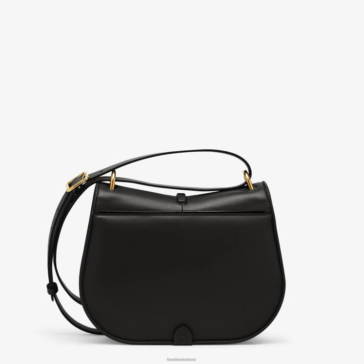 vrouwen accessoires Fendi 0J62L520 tas van glad en volnerf leer zwart