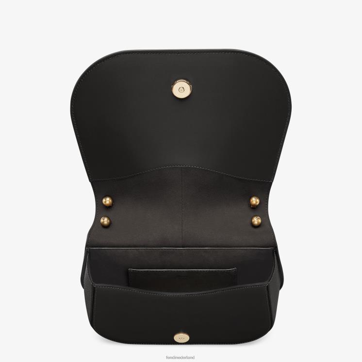 vrouwen accessoires Fendi 0J62L520 tas van glad en volnerf leer zwart