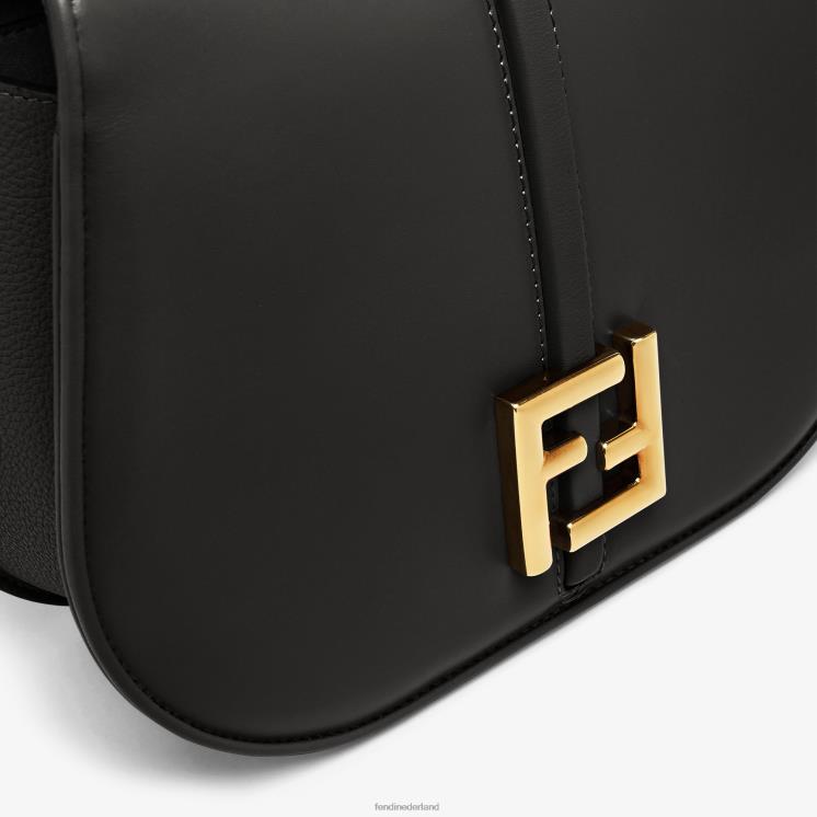 vrouwen accessoires Fendi 0J62L520 tas van glad en volnerf leer zwart