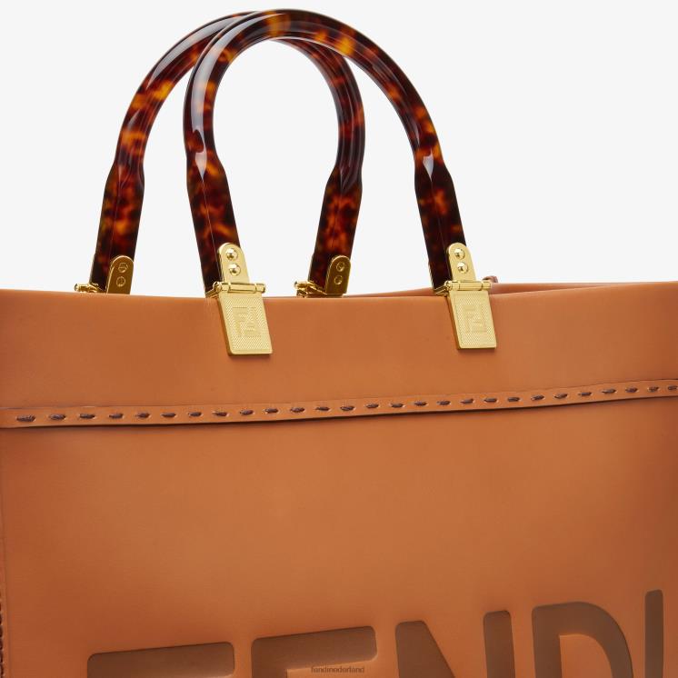 vrouwen accessoires Fendi 0J62L523 Sunshine medium leren shopper bruin