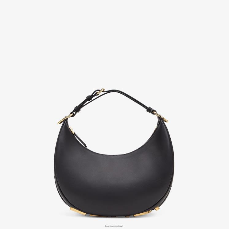 vrouwen accessoires Fendi 0J62L526 grafische kleine leren tas zwart