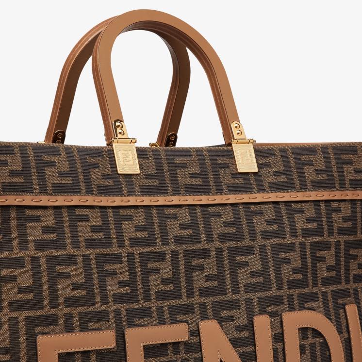 vrouwen accessoires Fendi 0J62L533 ff shopper van jacquardstof bruin