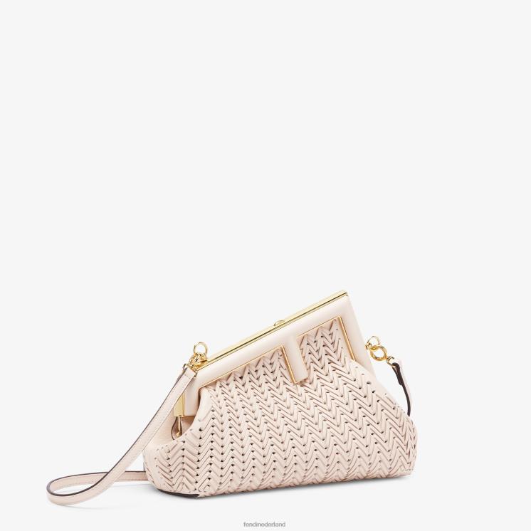 vrouwen accessoires Fendi 0J62L555 Camellia geïnterlinieerde leren tas roze