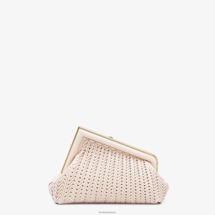 vrouwen accessoires Fendi 0J62L555 Camellia geïnterlinieerde leren tas roze