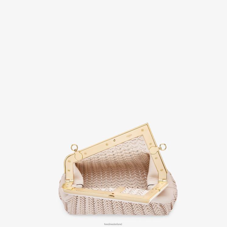 vrouwen accessoires Fendi 0J62L555 Camellia geïnterlinieerde leren tas roze
