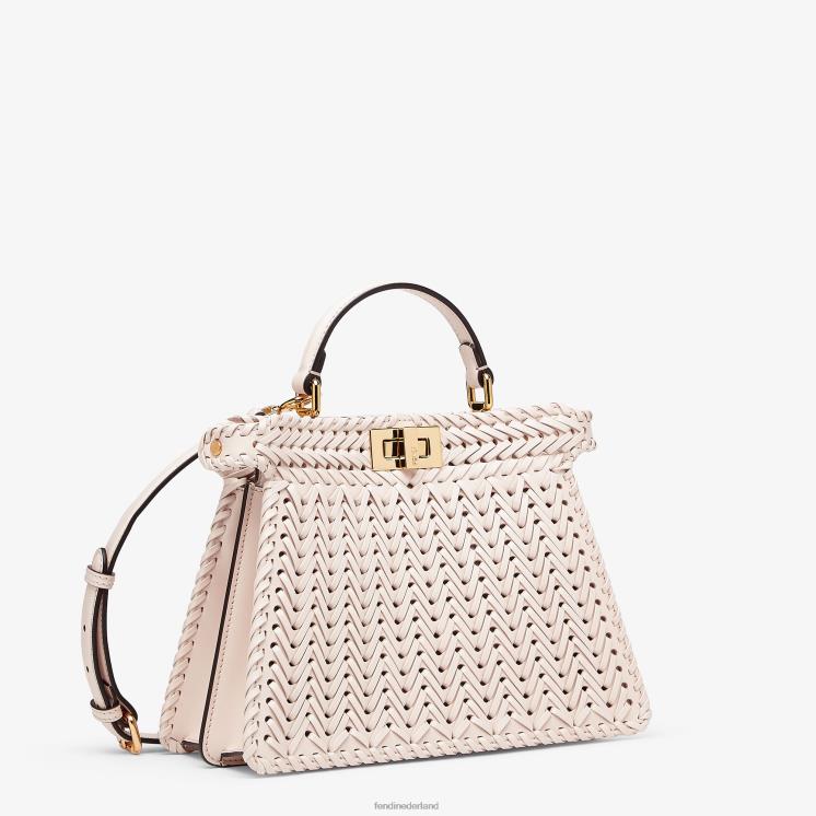 vrouwen accessoires Fendi 0J62L556 Camellia leren tas met interliniëring beige