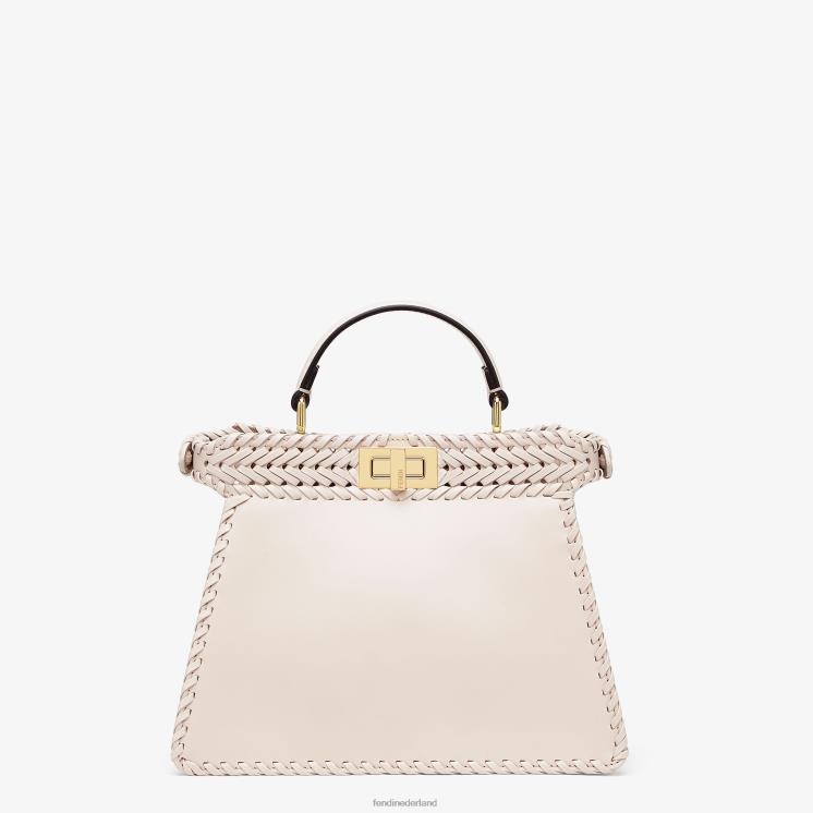 vrouwen accessoires Fendi 0J62L556 Camellia leren tas met interliniëring beige