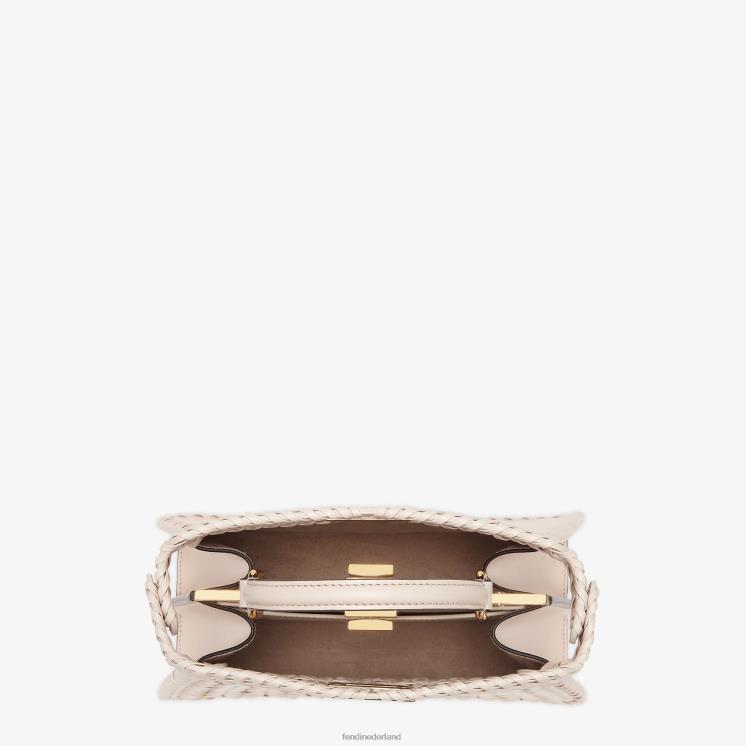 vrouwen accessoires Fendi 0J62L556 Camellia leren tas met interliniëring beige