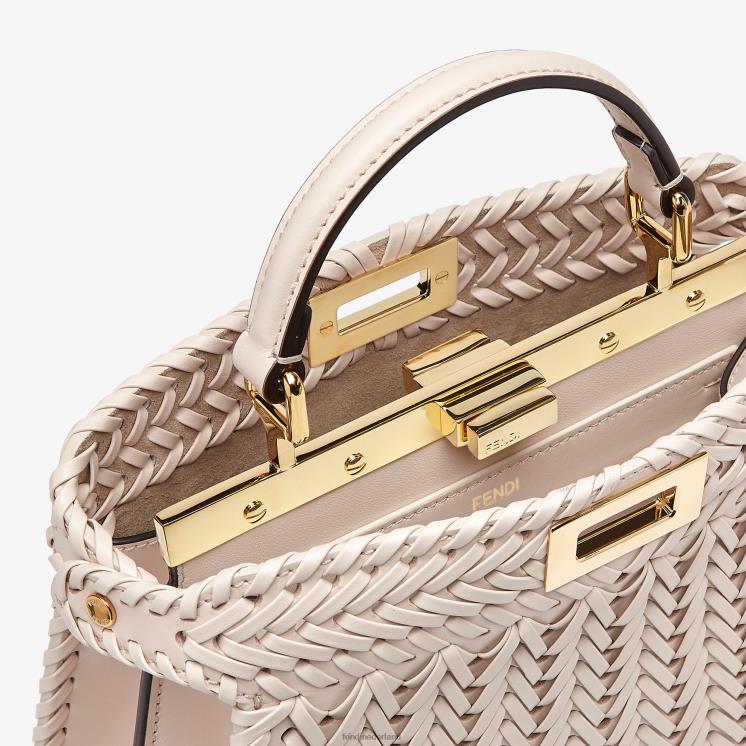 vrouwen accessoires Fendi 0J62L556 Camellia leren tas met interliniëring beige