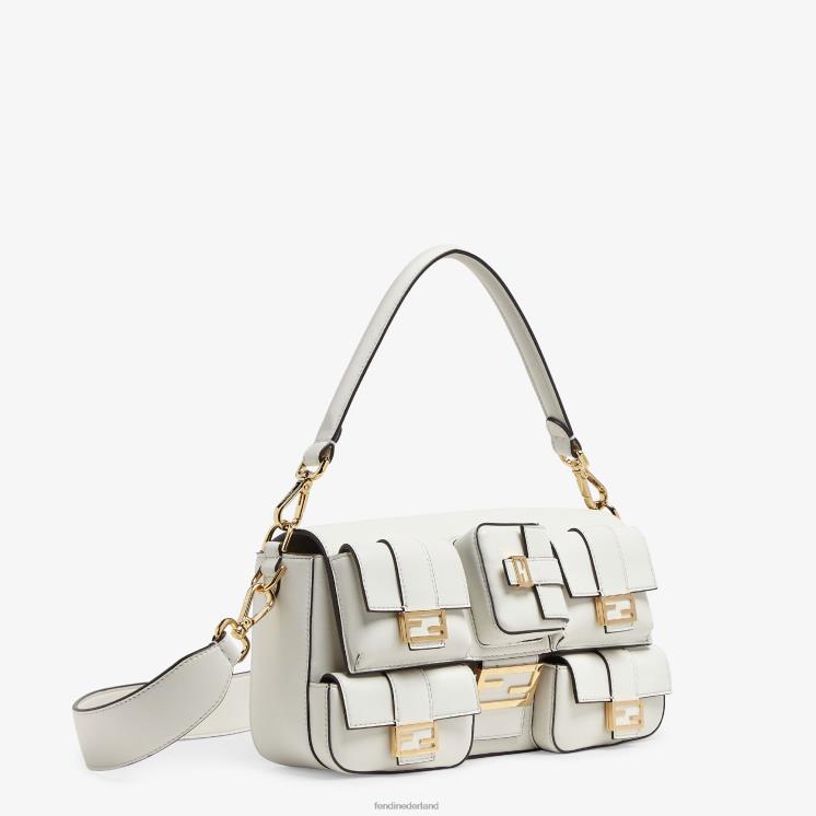 vrouwen accessoires Fendi 0J62L557 Baguette leren tas met meerdere zakken wit