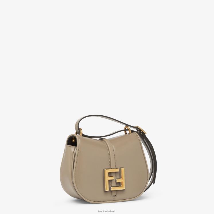 vrouwen accessoires Fendi 0J62L558 Dove tas van glad leer en volnerf leer grijs