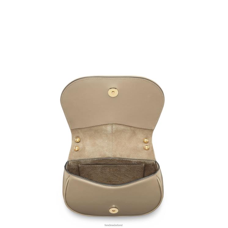 vrouwen accessoires Fendi 0J62L558 Dove tas van glad leer en volnerf leer grijs