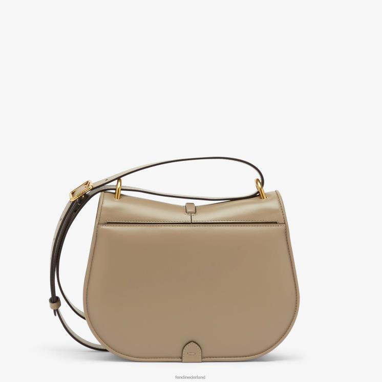 vrouwen accessoires Fendi 0J62L559 Tas van duifglad leer en volnerf leer grijs