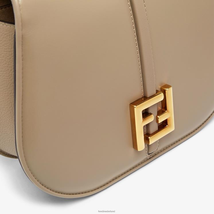 vrouwen accessoires Fendi 0J62L559 Tas van duifglad leer en volnerf leer grijs