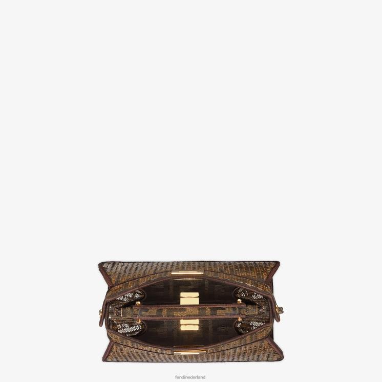 vrouwen accessoires Fendi 0J62L560 ff tas van jacquardstof met pailletten bruin