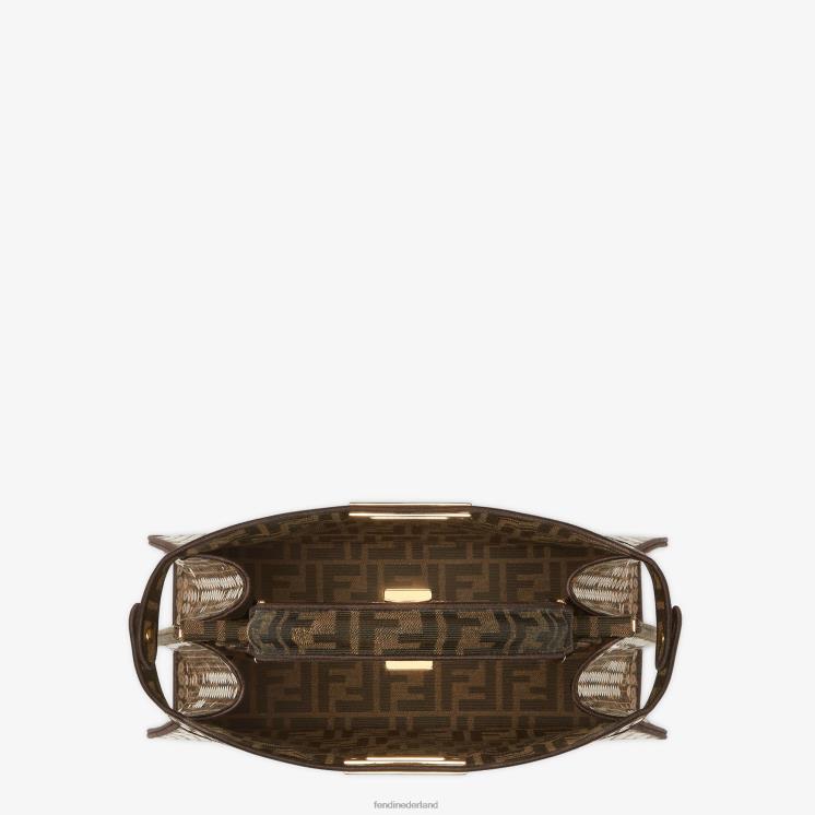 vrouwen accessoires Fendi 0J62L561 ff tas van jacquardstof met pailletten bruin