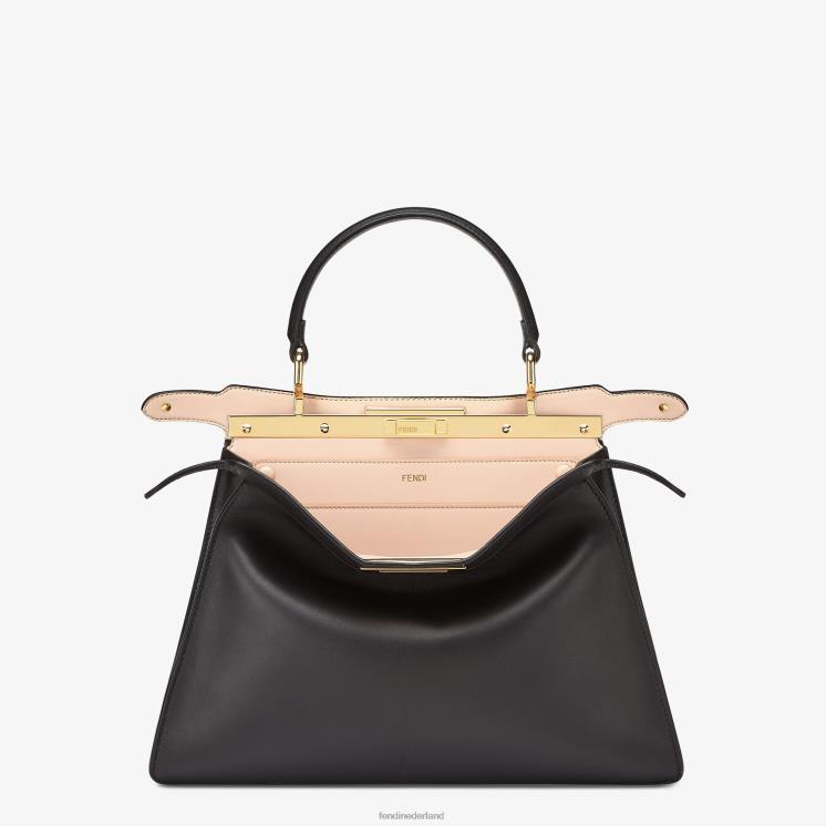 vrouwen accessoires Fendi 0J62L562 Kiekeboe iseeu middelgrote leren tas roze zwart