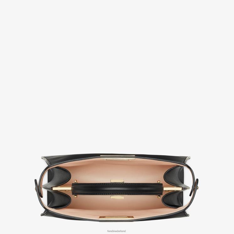 vrouwen accessoires Fendi 0J62L562 Kiekeboe iseeu middelgrote leren tas roze zwart
