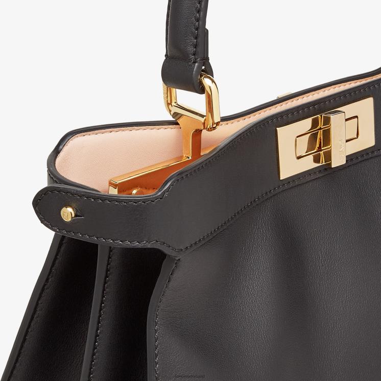 vrouwen accessoires Fendi 0J62L562 Kiekeboe iseeu middelgrote leren tas roze zwart