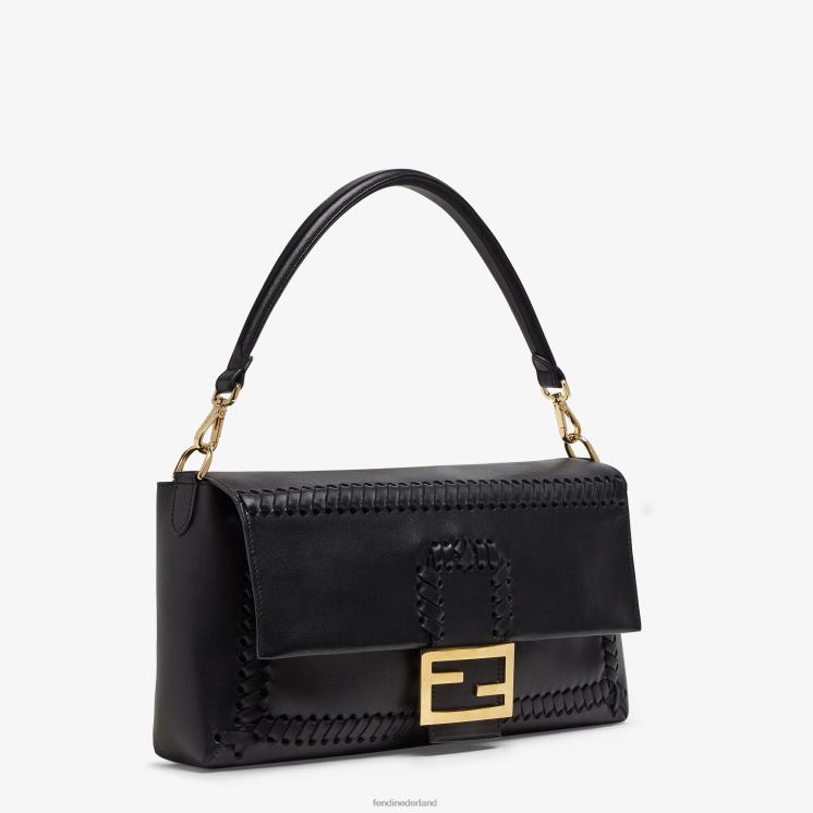 vrouwen accessoires Fendi 0J62L563 Nappaleren tas met bijpassende draad zwart