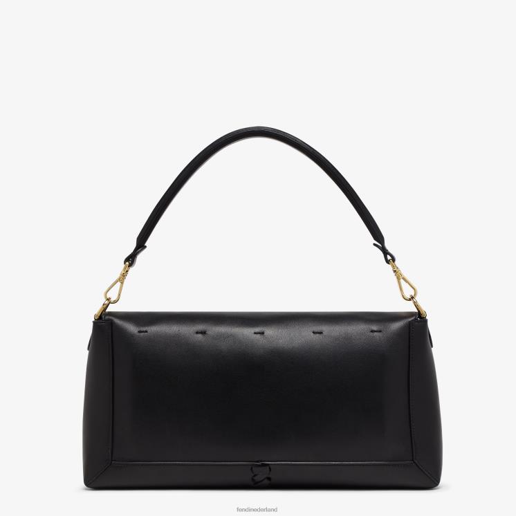 vrouwen accessoires Fendi 0J62L563 Nappaleren tas met bijpassende draad zwart