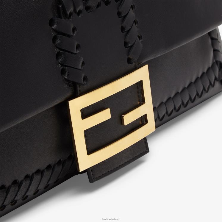 vrouwen accessoires Fendi 0J62L563 Nappaleren tas met bijpassende draad zwart