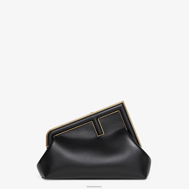 vrouwen accessoires Fendi 0J62L577 midi leren tas zwart