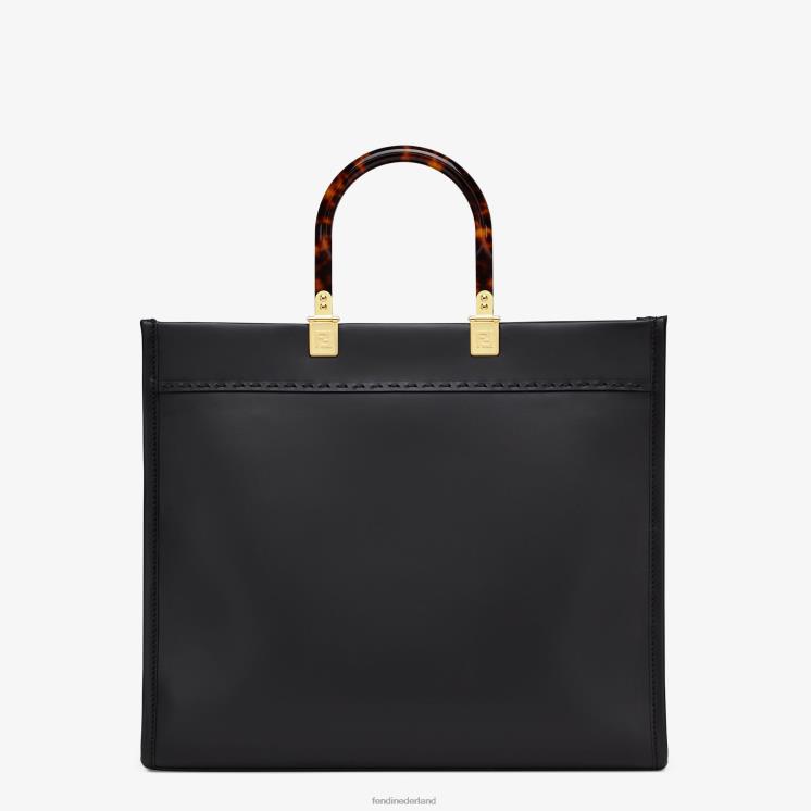 vrouwen accessoires Fendi 0J62L580 Sunshine medium leren shopper zwart