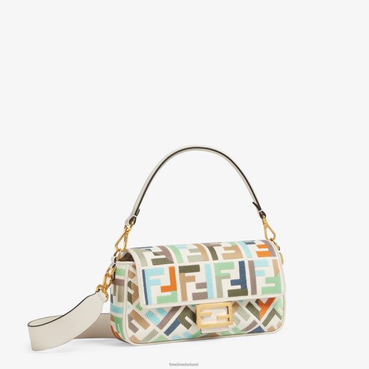 vrouwen accessoires Fendi 0J62L593 canvas tas met ff borduursel veelkleurig
