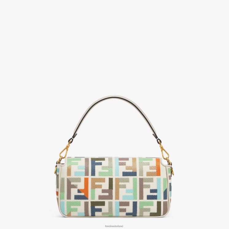 vrouwen accessoires Fendi 0J62L593 canvas tas met ff borduursel veelkleurig