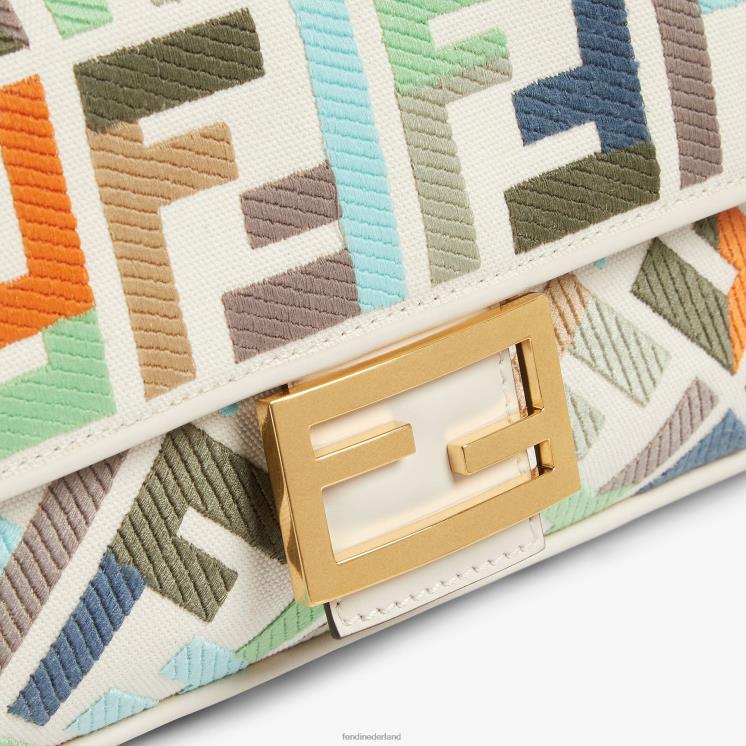 vrouwen accessoires Fendi 0J62L593 canvas tas met ff borduursel veelkleurig