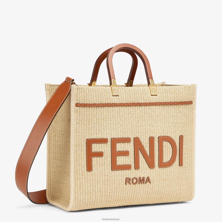 vrouwen accessoires Fendi 0J62L594 shopper van natuurlijk stro beige