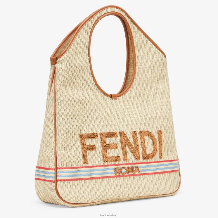 vrouwen accessoires Fendi 0J62L596 shopper van natuurlijk stro beige